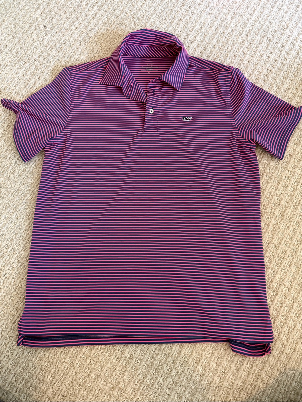 Vineyard Vines Purple and Pink Striped Polo